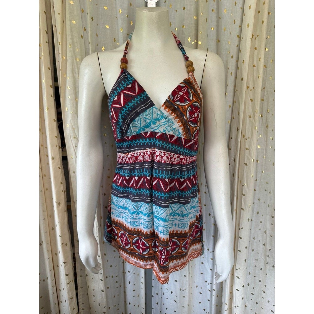 Vintage Wet Seal Y2K Southwestern Aztec Native American Inspired Halter Tie Top
